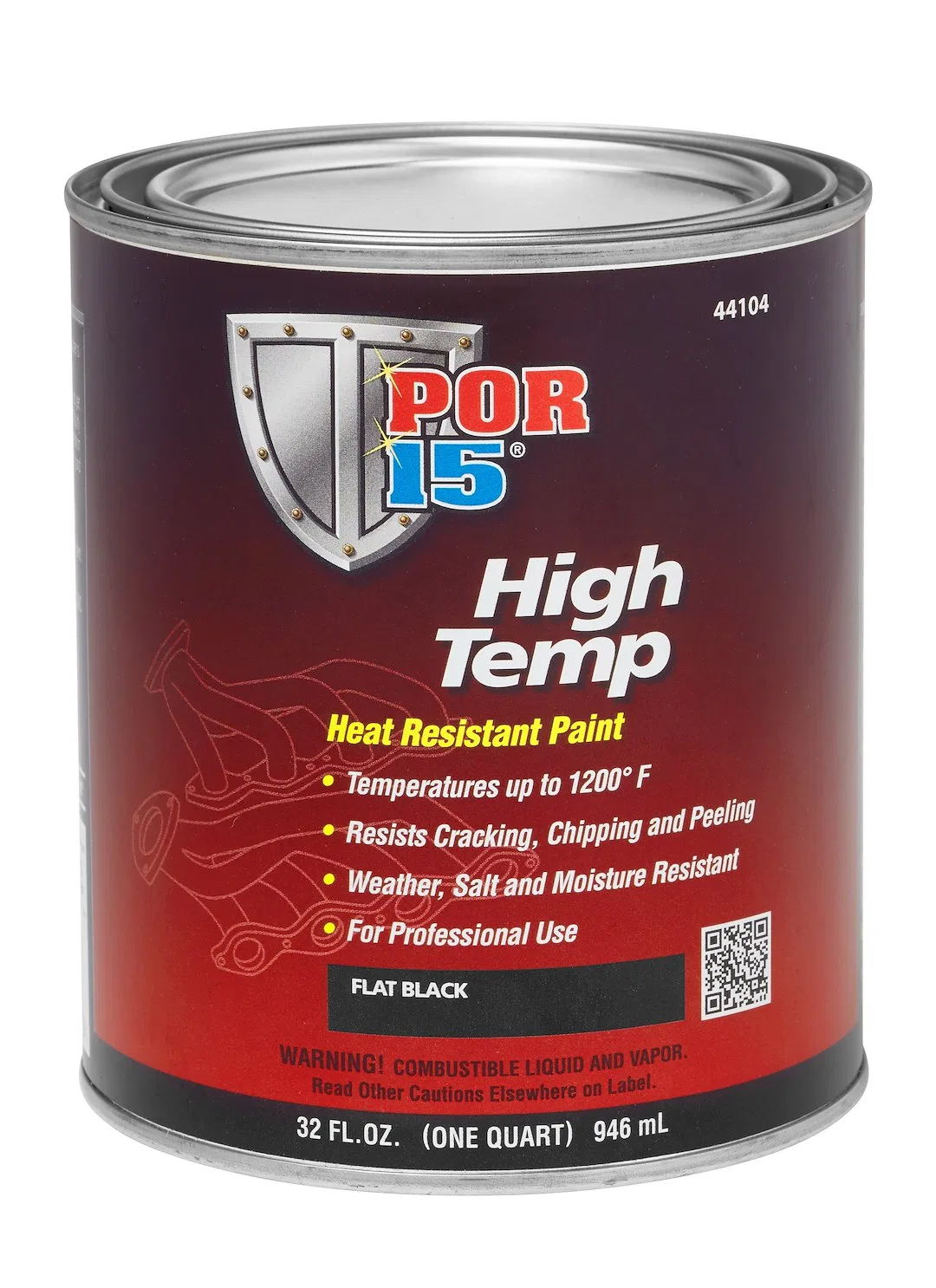 44104 – POR 15 Paint, For Use On High Temperature Applications Such As High Heat Stacks/ Boiler Jackets Or Breechings...